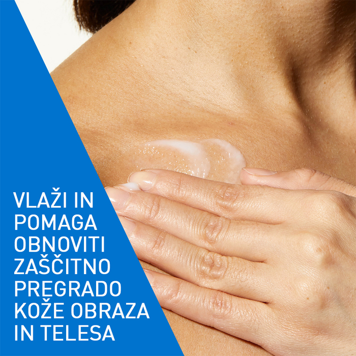 CeraVe vlažilna krema (CeraVe Moisturizing Cream) – nanos kreme, ki vlaži in pomaga obnoviti zaščitno pregrado kože obraza in telesa