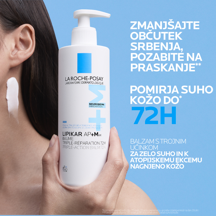 La Roche-Posay Lipikar Baume AP+Max, balzam s trojnim učinkom za zelo suho kožo, 400 ml