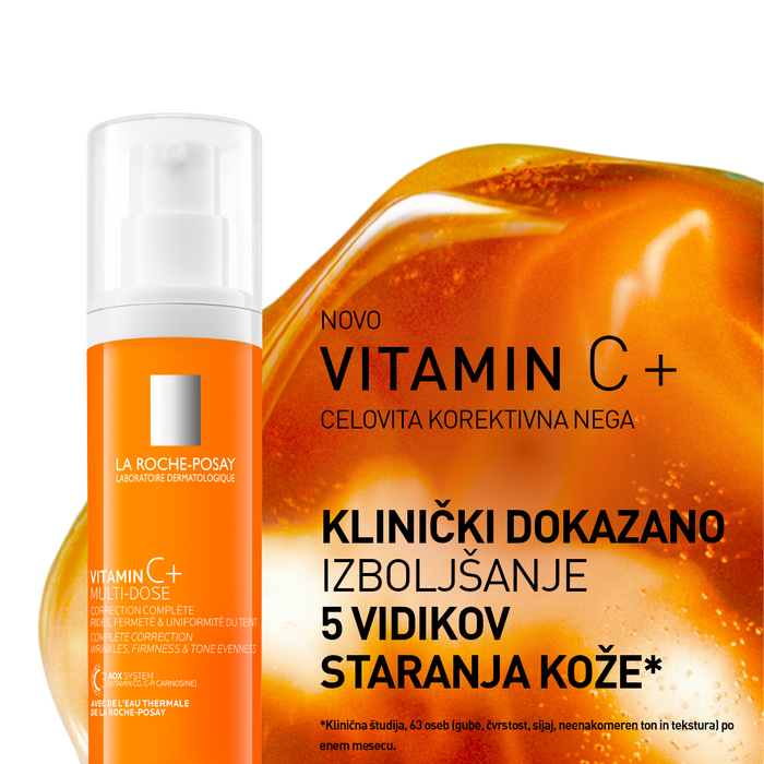 La Roche-Posay Vitamin C+ Multi-Dose — klinično dokazano izboljšanje 5 vidikov staranja kože